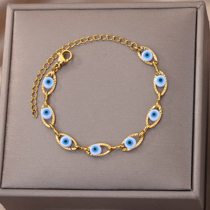 Bracelet Evil Eye En Acier Inoxydable 