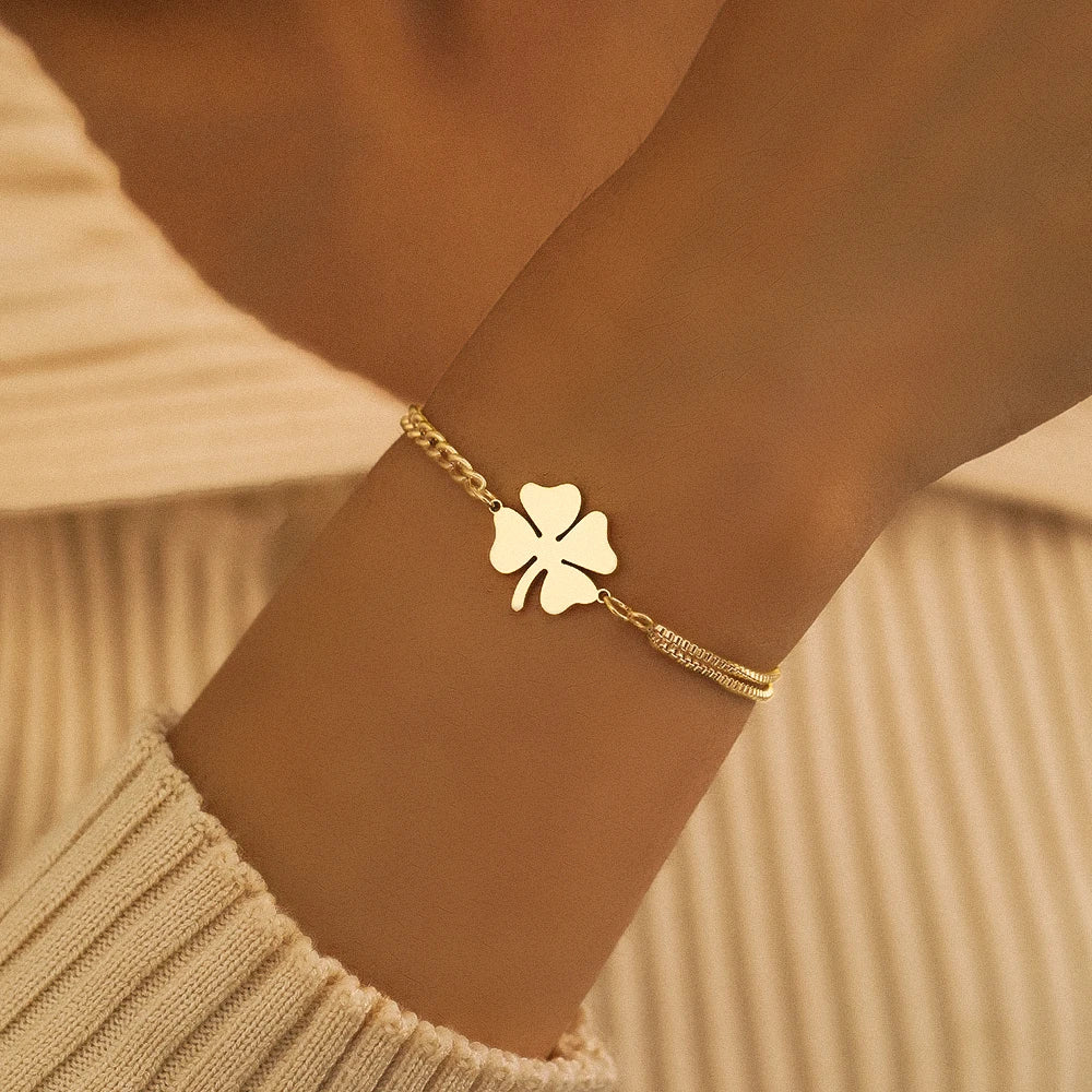 Stainless Steel Clover Bracelet