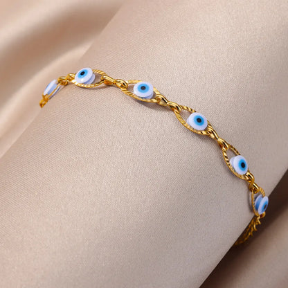 Bracelet Evil Eye En Acier Inoxydable 