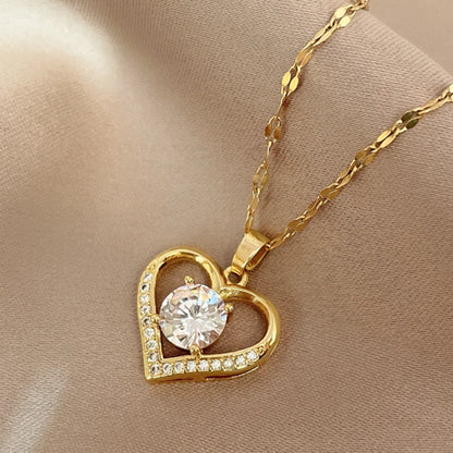 Collier Coeur En Acier Inoxydable