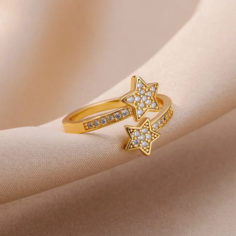 Stainless Steel Stars Ring