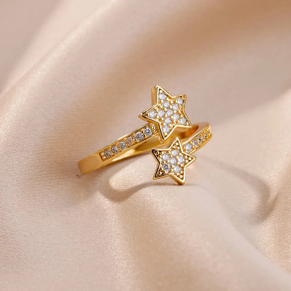 Stainless Steel Stars Ring