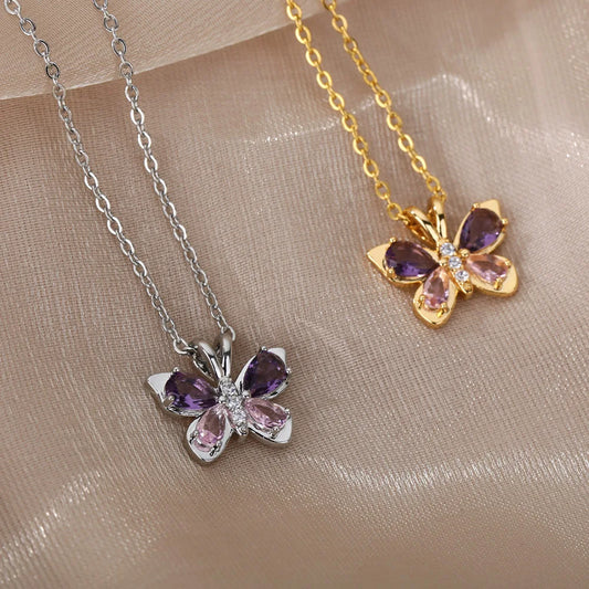 StainlessSteel Butterfly Necklace