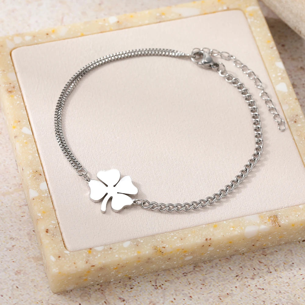 Stainless Steel Clover Bracelet