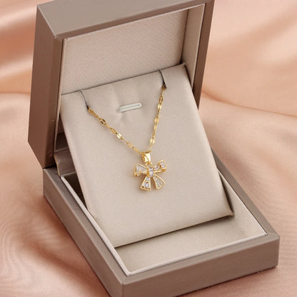 Stainless Steel Bowknot Necklace
